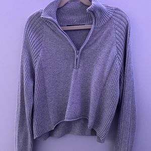 grey brandy melville zip up xs